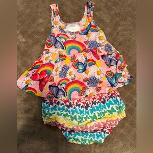 Posh Peanut Rainbow & Butterfly tank bummie set